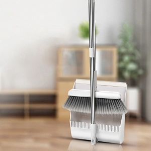 Broom and Dustpan Set Standing Broom Dustpan Set with Long Handle for Easy Sweeping - Easy Assembly Great Use for Home