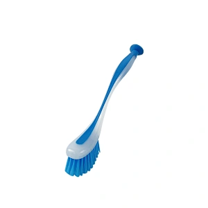 Dish Brush with Long Handle Built-in Scraper, Scrubbing Brush for Pans, Pots, Kitchen Sink Cleaning