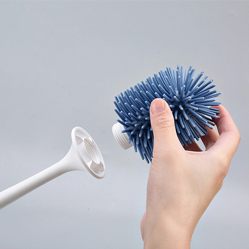 Household TPR Silicone Toilet Bowl Brush Set with Small Brush for Bathroom
