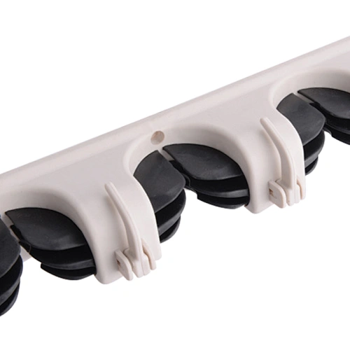 Mop Broom Holder, Wall Mounted Commercial Organizer Storage Rack for Garden Tools, Kitchen, Garage 5 Slots with 6 Hook