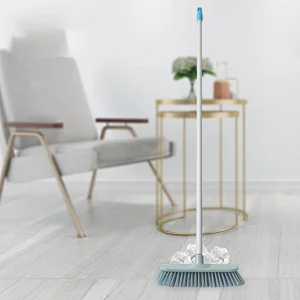 Push Broom Indoor Outdoor Rough Surface Floor Scrub Brush Long Handle Stainless Steel, for Cleaning Bathroom Kitchen Patio