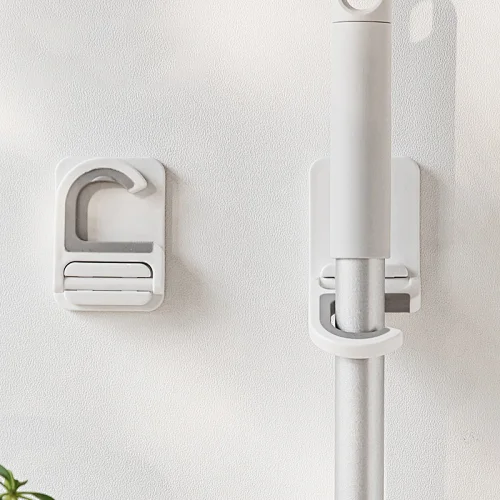 Hot Sale Wall Mounted  Home Door Nail-Free Storage Clamp Mop Hook Broom Holder for Bathroom