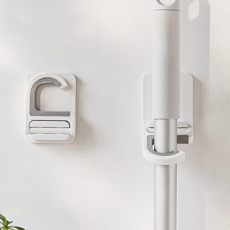 Hot Sale Wall Mounted Home Door Nail-Free Storage Clamp Mop Hook Broom Holder for Bathroom