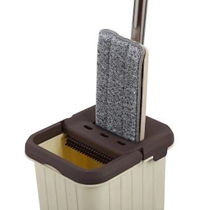 2022 new trend product Commercial free hand washing microfiber floor mop cleaning flat squeeze mop with bucket set