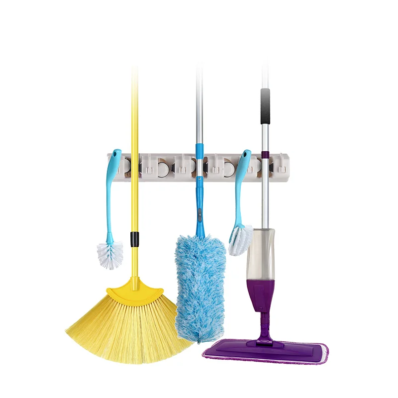 multifunctional wall mount mop and broom holder storage holders & racks ABS mop broom holder