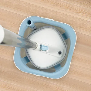 Spin Mop Bucket Floor Cleaning System with Water Filtration Spinner - Dry Wet Self Wringing Washable & Reusable Microfiber Mop
