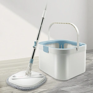 Spin Mop Bucket Floor Cleaning System with Water Filtration Spinner - Dry Wet Self Wringing Washable & Reusable Microfiber Mop