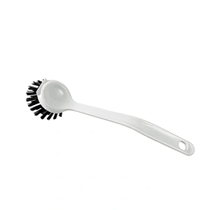 Dish Brush with Square Head Built-in Scraper, Kitchen Scrub Brush Cleaner for Pans, Pots, Sink Cleaning