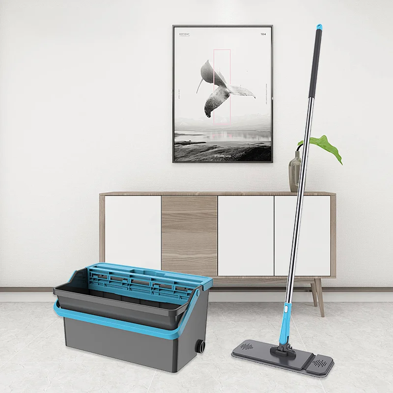 2022 hot sales household Magic floor cleaning tools Dry And Wet Separate floor mob cleaning flat squeeze mop and bucket set