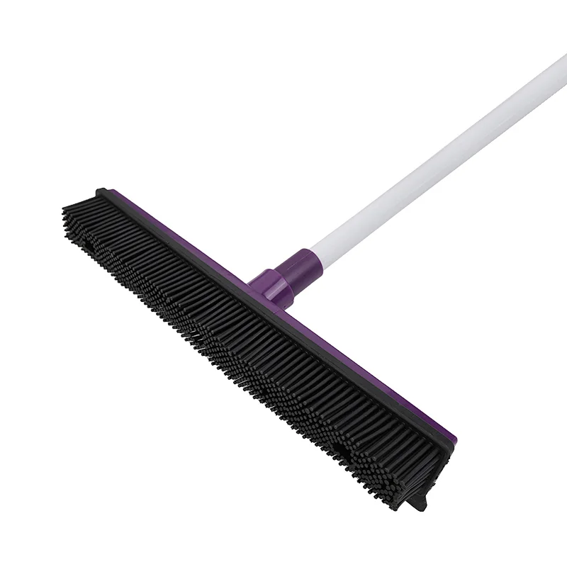Hot sales multi-use Cleaning Floor Push rubber broom with Squeegee telescopic handle broom