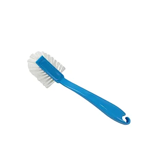 Kitchen Scrub Brush Sink Bathroom Brushes with Scraper Tip Comfortable Grip Bristles for Pot Pan Dishes Cleaning