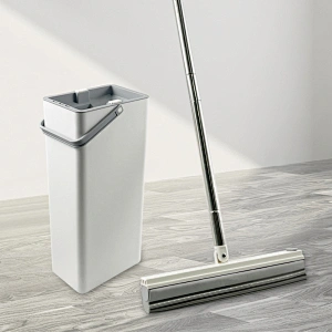 healthy high quality floor cleaning mop lazy squeeze pva sponge mop bucket set for home