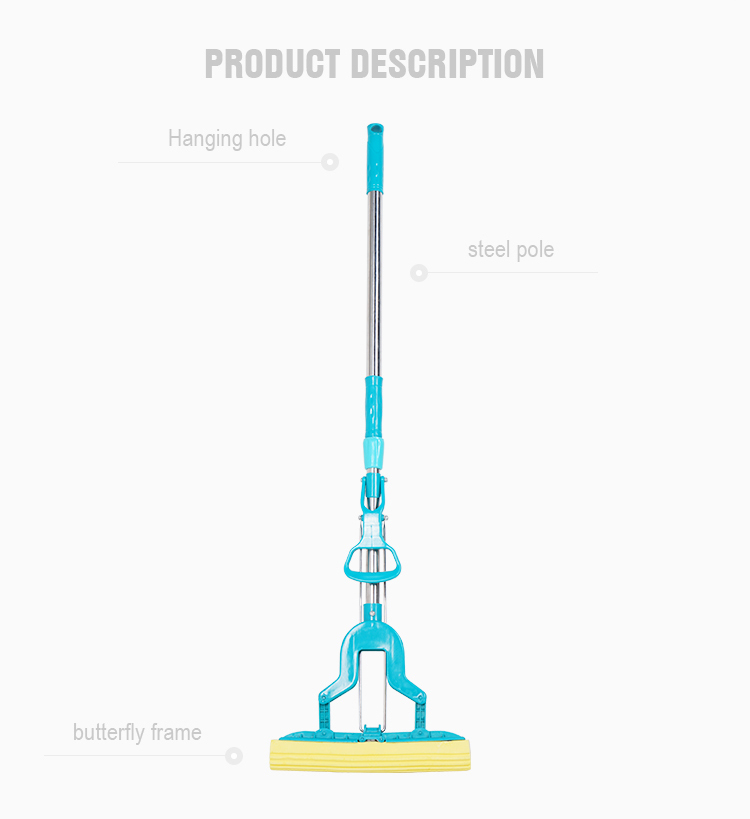 Best hot sales cleaning product single roller magic super absorbent water  pva sponge mop for household floor cleaning 2022 new design hand free household easy use Butterfly folding Pva mop