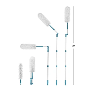 Microfiber Feather Duster with Extension Pole for Cleaning with Microfiber and Chenille Duster Head Washable Bendable Ceiling Fan Duster for High Ceiling