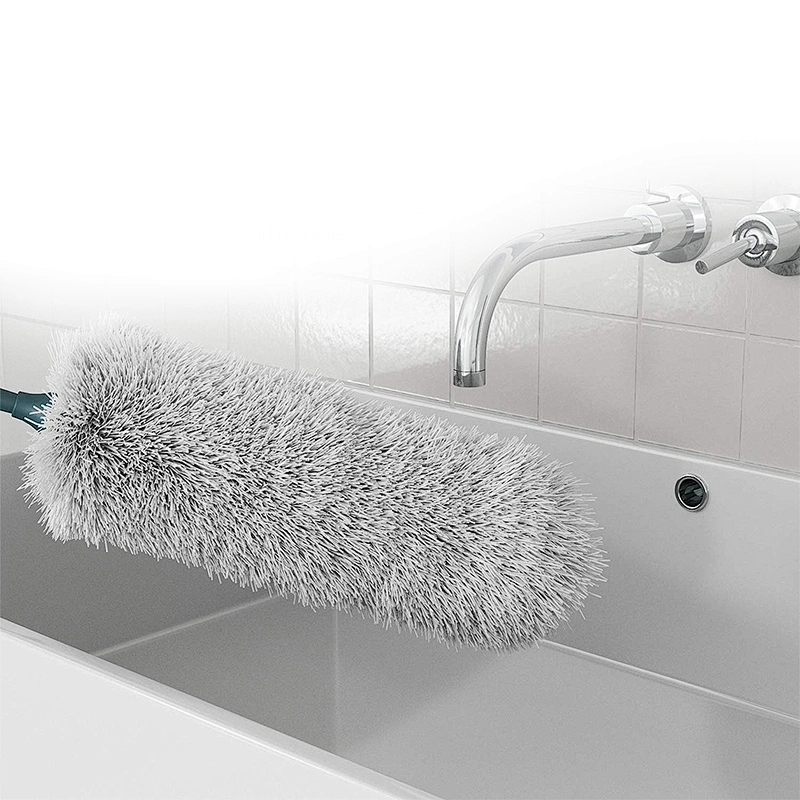 Microfiber Feather Duster with Extension Pole for Cleaning with Microfiber and Chenille Duster Head Washable Bendable Ceiling Fan Duster for High Ceiling