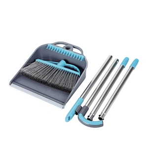 Hot Sale Home Kitchen Long Handle Broom with Teeth Easy Cleaning Hair Dustpan Standing Floor Broom and Dustpan Set