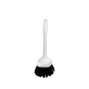 Dish Brush with Square Head Built-in Scraper, Kitchen Scrub Brush Cleaner for Pans, Pots, Sink Cleaning