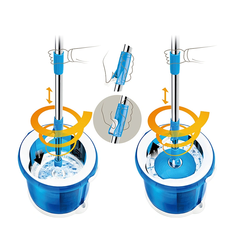 360-degree rotating floor cleaning mop dual-drive 2-in-1design clever spin mop and bucket microfibre mop for household cleaning