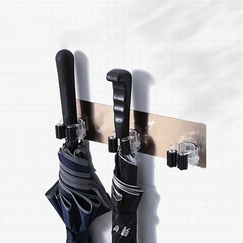 Broom Holder, Mop Holder, Self Adhesive No Drilling Super Anti-Slip Broom Mop Dustpan Hanger for Home, Kitchen, Garden,Storage