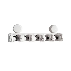 Broom Holder Wall Mount Self Adhesive Kitchen Suction Cup Mop Holder