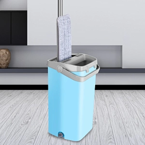 Hot sales household item healthy microfiber mop free hand washing flat squeeze mop and bucket set for floor cleaning