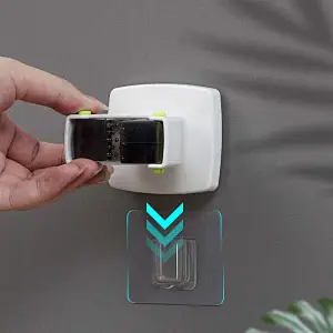 Mop Broom Holder Wall Mounted Mop Holder Household Adhesive Storage Broom Hanger Mop Hook Racks Kitchen Bathroom Organizer