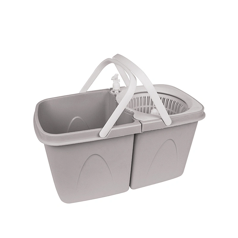 saving place detachable double bucket foldable mop with with soap dispenser and water drainage