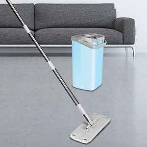 Hot sales household item healthy microfiber mop free hand washing flat squeeze mop and bucket set for floor cleaning
