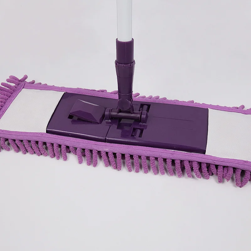 household Easy floor Clean magic Step Button Frame Chenille  Flat Mop
