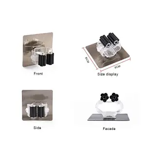 Broom Holder, Mop Holder, Self Adhesive No Drilling Super Anti-Slip Broom Mop Dustpan Hanger for Home, Kitchen, Garden,Storage