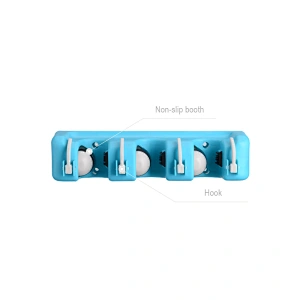 Mop and Broom Holder Wall Mounted 3 Position Storage Rack with 4 Retractable Hooks for kitchen, Garden Broom mop Organizer