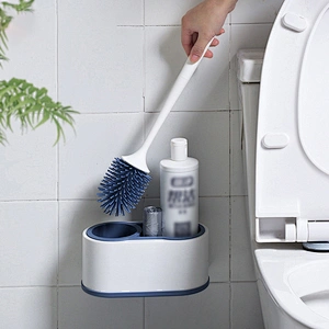 Household TPR Silicone Toilet Bowl Brush Set with Small Brush for Bathroom