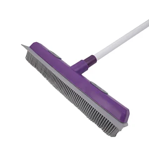 Multi-use pet carpet hair remover Soft Rubber Broom and Squeegee with Telescopic Handle