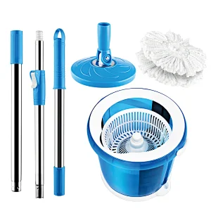 360-degree rotating floor cleaning mop dual-drive 2-in-1design clever spin mop and bucket microfibre mop for household cleaning