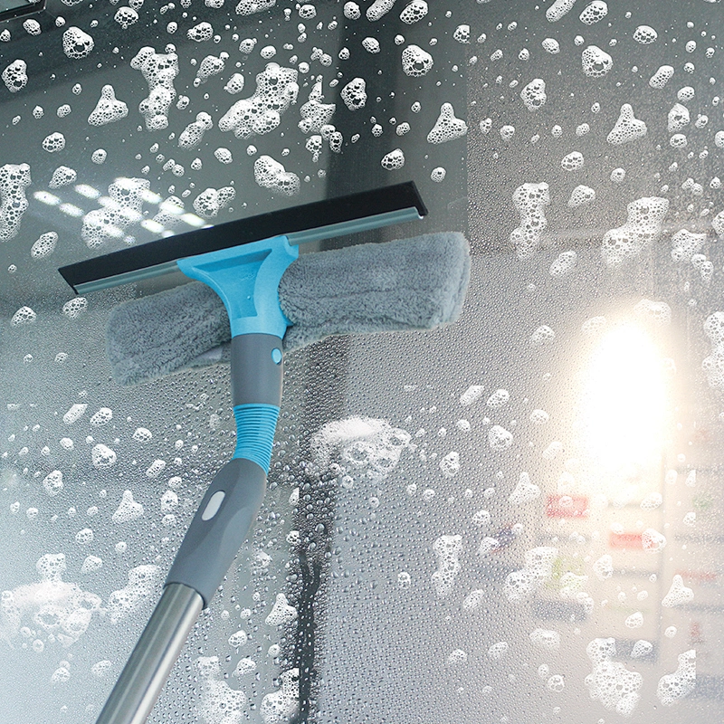 7 In 1 Long Handle Duster& Window Wiper &Broom& Flat Mop &Scrub Sponge household Bathroom Kitchen Cleaning Tools set