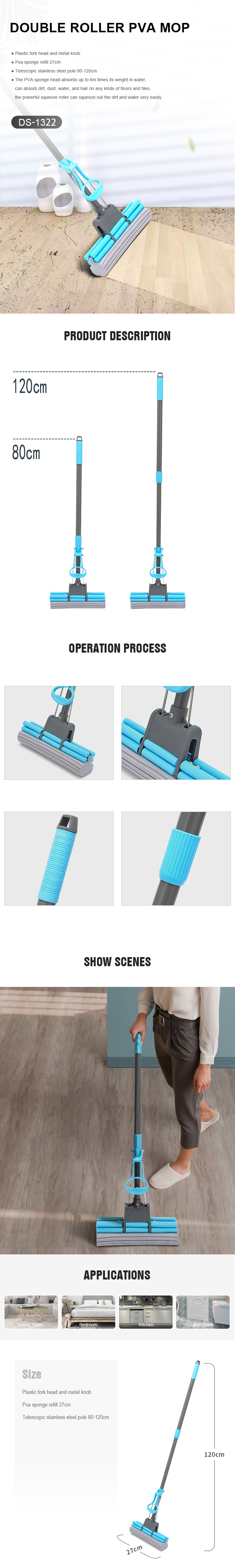 est hot sales cleaning product single roller magic super absorbent water  pva sponge mop for household floor cleaning housewares cleaning tools floor double roller pva sponge mop