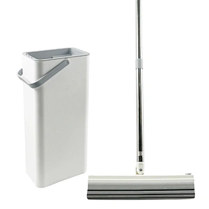 pva Sponge Mop Upgrade Squeeze Mop and Bucket ,Premium PVA Mop Hands-Free Washing, Professional Mops Floor Cleaning for Hardwood