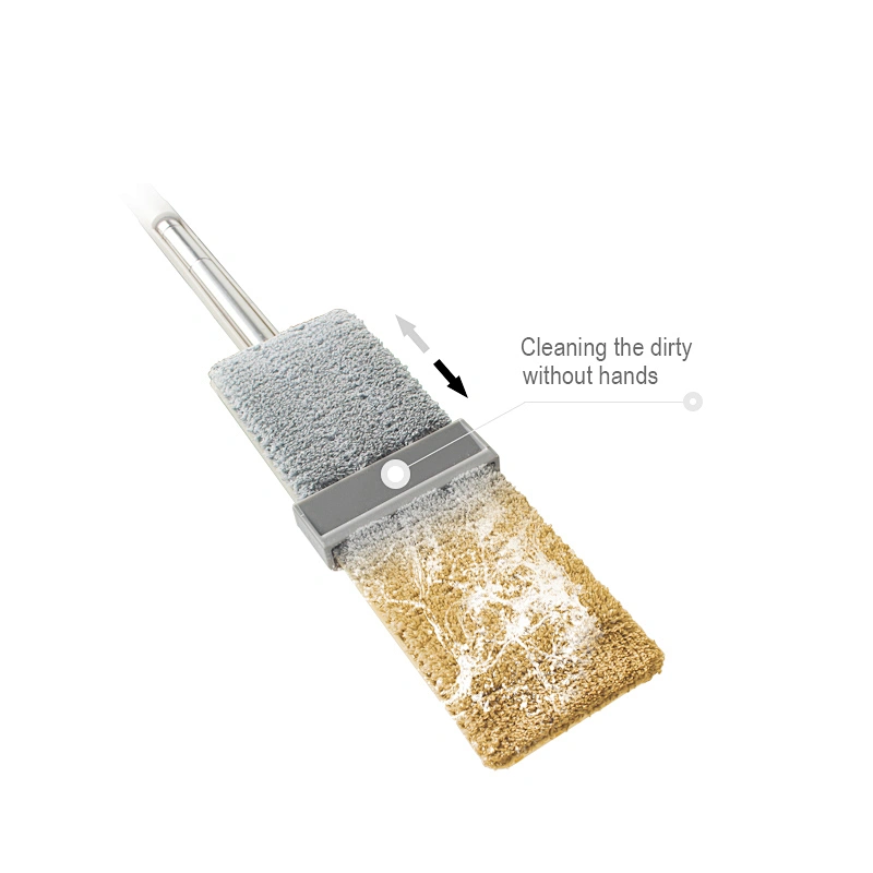 Easy Self Wringing Mop, squeegee Flat Mop Wet & Dry Mop for Home Bathroom Kitchen Cleaning