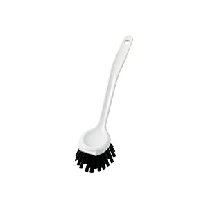 Dish Brush with Square Head Built-in Scraper, Kitchen Scrub Brush Cleaner for Pans, Pots, Sink Cleaning