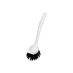 Dish Brush with Square Head Built-in Scraper, Kitchen Scrub Brush Cleaner for Pans, Pots, Sink Cleaning