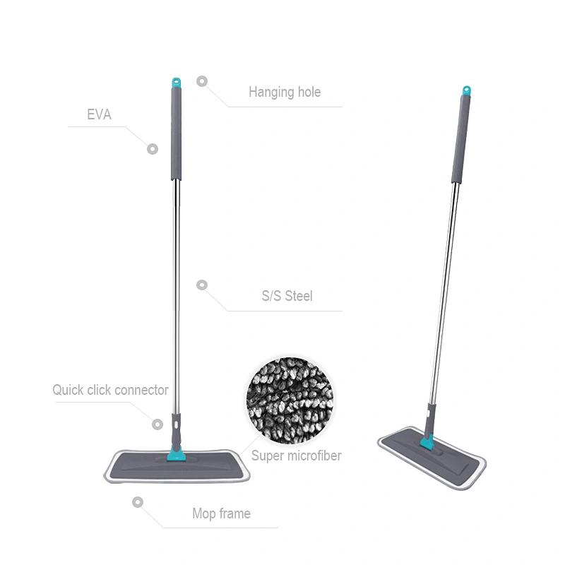 wholesale 360 magic aluminum microfiber floor clean easy flat mop for home