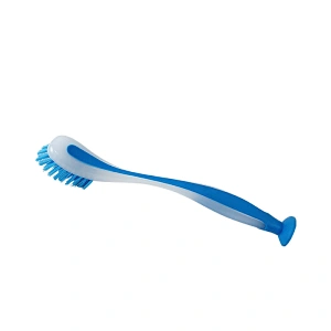 Dish Brush with Long Handle Built-in Scraper, Scrubbing Brush for Pans, Pots, Kitchen Sink Cleaning