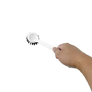 Dish Brush with Square Head Built-in Scraper, Kitchen Scrub Brush Cleaner for Pans, Pots, Sink Cleaning