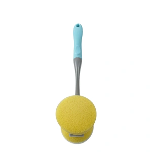 Long Handle Plastic Dish Cleaning Brush with Double-Faced Sponge