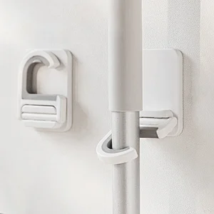 Hot Sale Wall Mounted  Home Door Nail-Free Storage Clamp Mop Hook Broom Holder for Bathroom