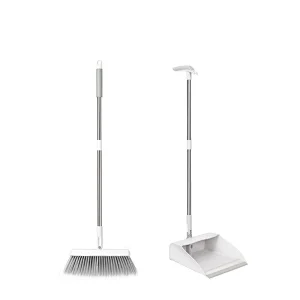 Broom and Dustpan Set Standing Broom Dustpan Set with Long Handle for Easy Sweeping - Easy Assembly Great Use for Home