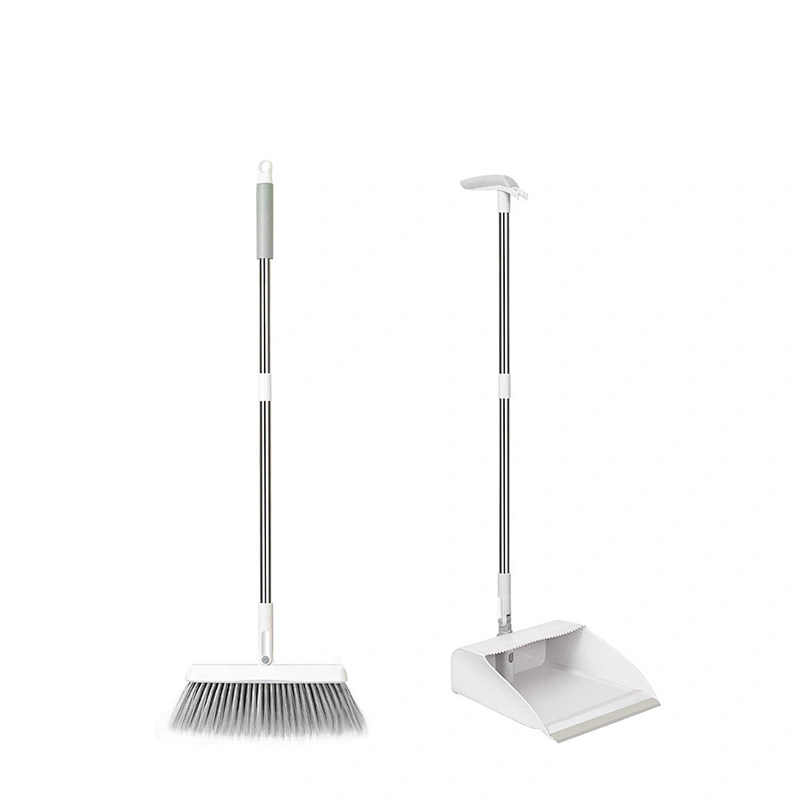 Broom and Dustpan Set Standing Broom Dustpan Set with Long Handle for Easy Sweeping - Easy Assembly Great Use for Home