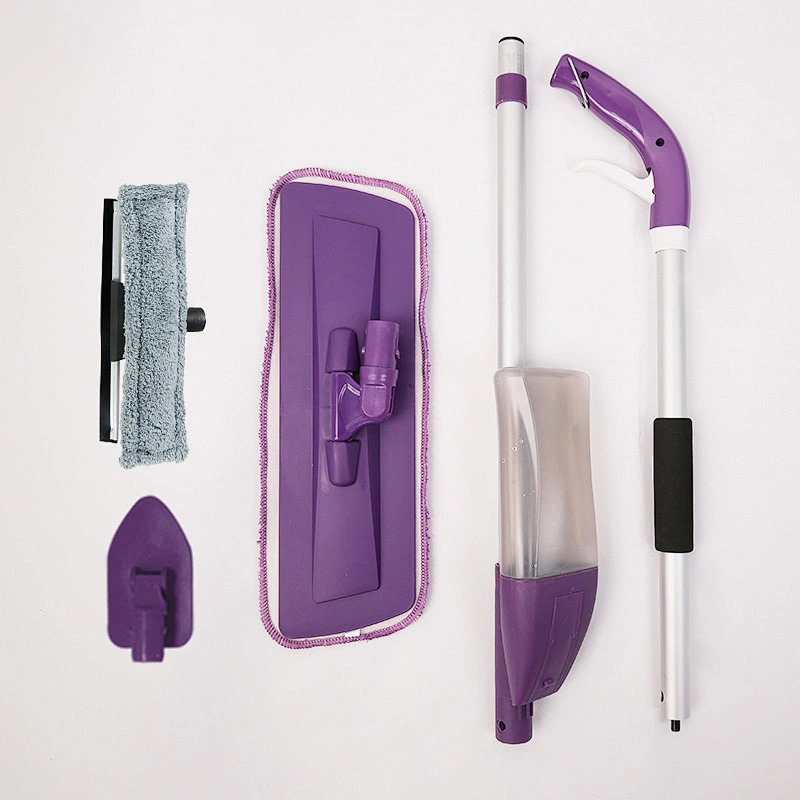 Transparent Bottle Spray Mop Easy Spray and Cleaning with Window Squeegee and Bathroom Brush