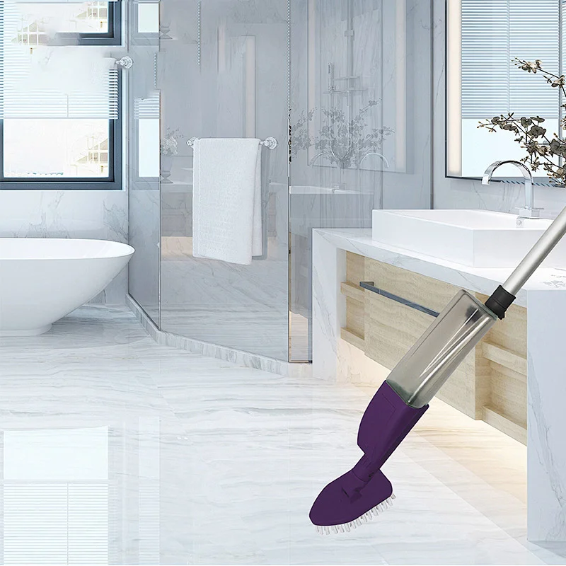 Transparent Bottle Spray Mop Easy Spray and Cleaning with Window Squeegee and Bathroom Brush