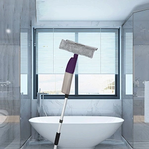 Transparent Bottle Spray Mop Easy Spray and Cleaning with Window Squeegee and Bathroom Brush